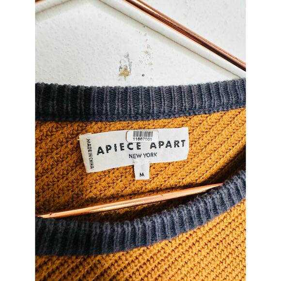 APIECE APART Orange 100% Cotton Almeria Side Button Side Sweater size Medium - Picture 11 of 15